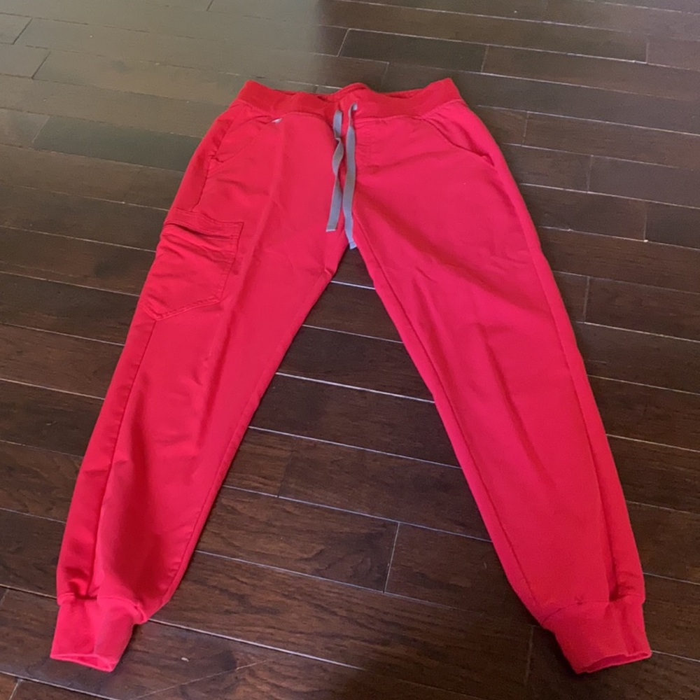 Figs Red Track Pants - Picture 2 of 3